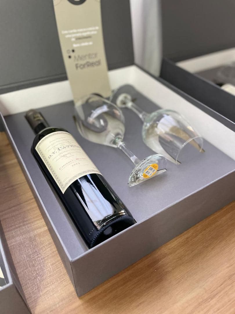 Kit vinho e taças de cristal